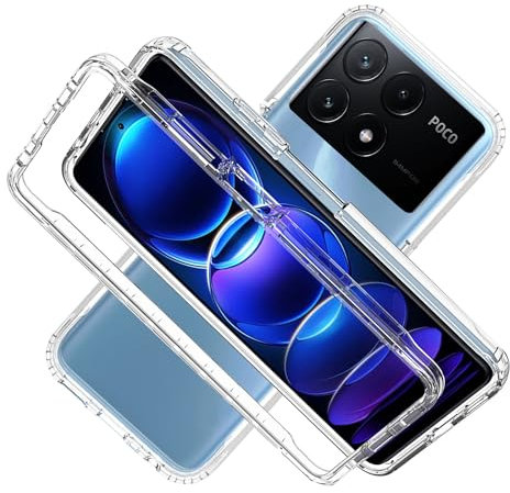 LXHGrowH Cover per Xiaomi Poco X6 Pro 5G, Custodia Anti-graffio con dell Schermo Integrata Protezione, 2in1 Dual Layer Ibrida [360°] Full Body Antiurto Protettiva Case, [Transparente]