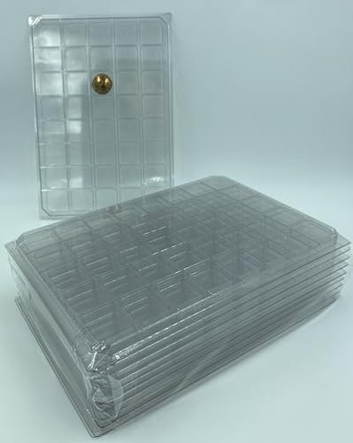 Avec Couvercle - 10 Box/collecteurs/Plateaux Plastique Transparents pour Rangement Capsules Champagne / 40 Cases Carrées