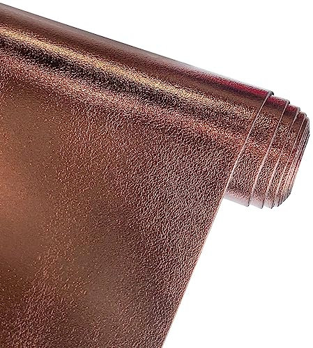 ONEART | Metallic Weiches Faux Leder Stoff, Lammfell Synthetik Kunstleder für Handtasche Haarschleifen Basteln, 32×135 cm-Dunkelbraun