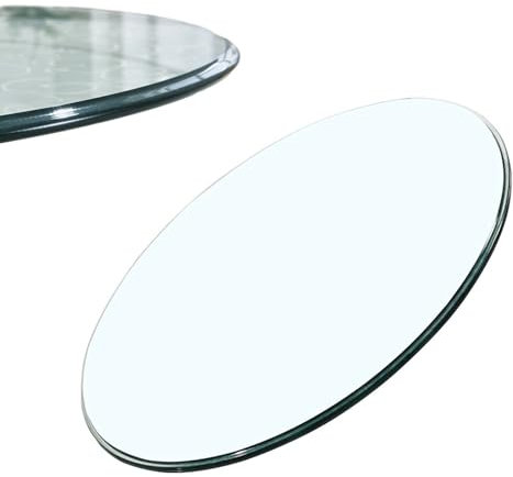 RIFWOVE Runde Glasplatte 7mm, Tischplatte Gehärtetes Glas, Klar Durchsichtig, Durchmesser Nach Maß Bis 100 cm (1000 Mm), Kanten Geschliffen und Poliert, Tisch Glasplatte Platte Esstisch(65CM(26INCH))