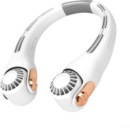 Tragbarer Hals-Ventilator, per USB wiederaufladbar, blattloser Hals-Ventilator, 3 Geschwindigkeiten, persönlicher Hals-Ventilator, leise, tragbar, persönlicher Ventilator für Outdoor-Sport,