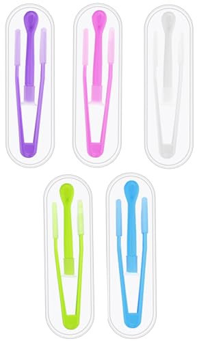MYSUNBAR Pack of 5 Contact Lens Tweezers, Contact Lens Inserter Remover, Contact Lens Removal Tweezers and Suction Cup, Plastic Contact Lens Remover, multicoloured, Pocket organiser