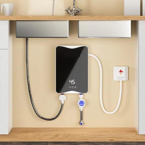 Scalda-acqua Elettrico Istantaneo 5500W Con Soffione Doccia Acqua Calda