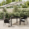 WEMYUFURN 3-TLG. Garten-Essgruppe mit Kissen Schwarz Poly Rattan, Outdoor-Sitzgruppe, Terrassen-Lounge-Set, Garten-Couchgarnitur - Wetterbeständig, Komfortabel - für Terrasse, Garten und Balkon