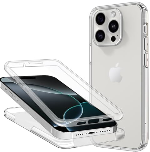 ZYIMOU Hülle für iPhone 16 Pro Handyhülle, Transparent Durchsichtige Case 360 Grad Full Schutz Silikon Dünn iPhone 16 Pro Cover Case