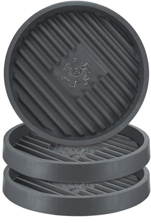 M METERXITY Lot de 3 Plateau de Plante, 11.8 Pouces 30cm Soucoupes de Pot de Fleur, Soucoupes en Plastique Anti-Pourriture Plus Épaisses pour Plantes d'Intérieur/Extérieur [Ciment Cendré]