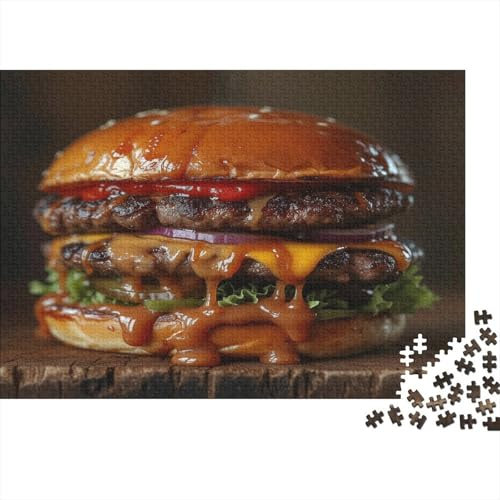 Hamburger 1000 Stück Puzzles Für Erwachsene Teenager Stress Abbauen Familien-Puzzlespiel 1000-teiliges Puzzle Kinder Lernspiel Spielzeug Geschenk Puzzel 1000pcs (75x50cm)