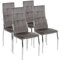 MEBEL ELITE - Esszimmerstühle 4er Set in Velourstoff - Esszimmerstühle Grau 101 x 46 x 48 [cm] - Küchenstühle Modern - Weiche Esstischstühle - Stabile Essstühle, leicht zu reinigen