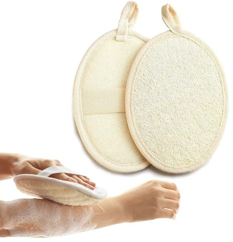 2 pezzi di spugna di luffa naturale esfoliante per il corpo, spugna di, spugna peelingspugna naturale per la doccia Per uomini e donne