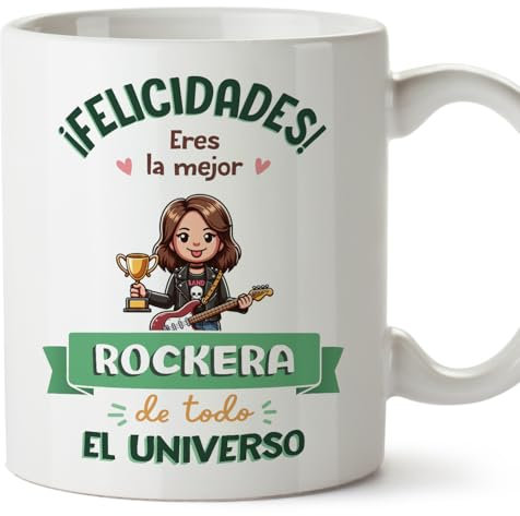 MUGFFINS Tazas para ROCKERA mujer - En Español - Mejor Universo Trofeo - 11 oz / 330 ml - Regalo original y divertido
