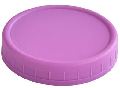 1 Wide Mouth Plastic Mason Jar Lids Unlined White Ribbed Lids 86mm Small Snack Bag (Purple, One Size)