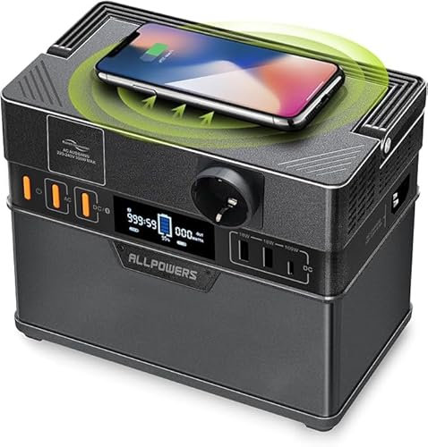ALLPOWERS Centrale Elettrica Portatile 288Wh, S300Plus 300W(600W Picco) Generatore Solare, 230V/78000mAh, Ricarica da 0-80% in 40 Minuti, Power Station per Campeggio, Viaggi, Emergenze