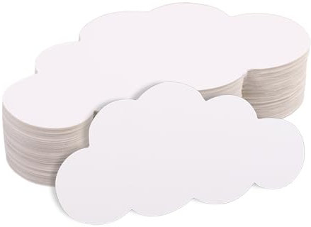 200stk Weiße Wolkenausschnitte, Doppelseitige Papierwolkenformen Gestanzte Wanddekoration Basteln Klassenzimmerdekoration Wandaufkleber für DIY-Pinnwand Kinderzimmerdekoration