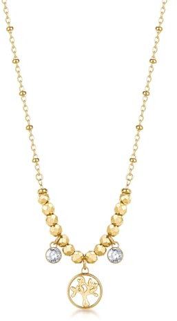 Brosway Collana Girocollo Donna In Acciaio Con Simbolo Albero Della Vita, Collana Donna Collezione Chakra - BHKN168
