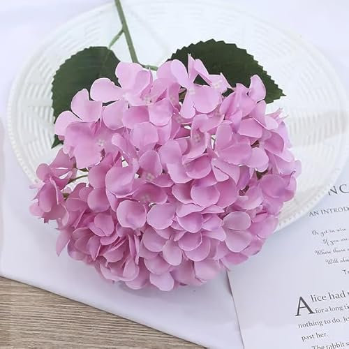 Artificial Hydrangea Flowers, Hydrangea Artificial Flowers, Fortuneh Outdoor Artificia l Hydrangeas Flowers, For Home Wedding Office Table Decoration Outdoor (Purple,1)