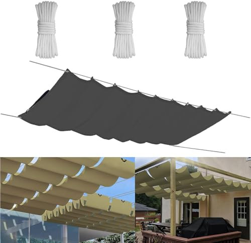 Einziehbare Welle Sonnensegel 4x5M, Verstellbar Aufrollbar Sonnenschutz Mit ösen, Spannmarkise Beschattung, Markise Wasserdicht Verstellbar Markisenstoff Für Terrassenüberdachung - Dark Graphit