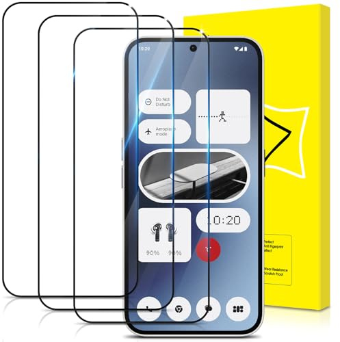 GiiYoon-3 Piezas Protector de Pantalla para Nothing Phone 2a/2a Plus Cristal Templado, [Sin Burbujas] [Cobertura Completa] [9H Dureza] Vidrio Templado HD Protector Pantalla