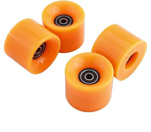 Premium Skateboard-Rollen-Set mit ABEC9-Kugellagern für Longboard und kurzes Skateboarden, 60 x 45 mm, Orange, 4 Stück