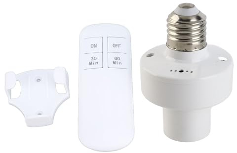Naroote Douille D'ampoule Télécommandée sans Fil avec Minuterie pour Lampe de Table Suspendue Murale, Support de Base E26 E27