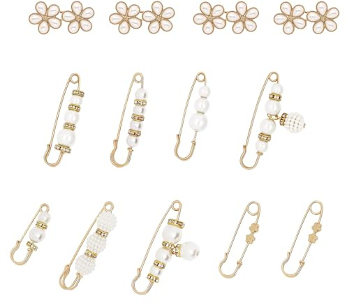 Floruvia 13er Set Hosenbund Straffer Perlen Knöpfe Pins Für Lockere Jeans Kleid Taille Cincher Clip Wiederverwendbare Perlen Broschen Ohne Nähen