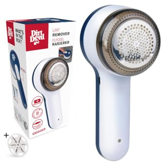 Dirt Devil Fusselrasierer DD609 - Fusselentferner USB-C Wiederaufladbar - Fusselrolle Alternative Für Kleidung Und Tierhaare - 30 Minuten Laufzeit - Weiß Blau