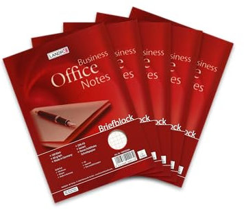 Landré Briefblock A5 kariert, 100 Blatt, 70 g/m², 5 Stück