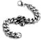 Flongo Herren Armband Männer Armreif Edelstahl Armband Armreif Armkette Link Handgelenk Panzerkette Silber Totenkopf Schädel Gotik Motorradfahrer Biker Herren