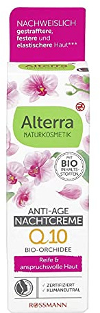 Alterra Anti-Age Night Cream Orchid 50 ml for Mature and Demanding Skin with Organic Argan Oil, Vitamin E & Q10, Certified Natural Cosmetics, ÖKO-TEST GOOD