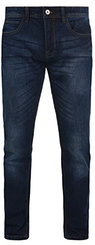 Indicode IDQuebec Herren Jeans Hose Denim mit Stretch-Anteil Regular Fit, Größe:W33/34, Farbe:Dark Blue (855)