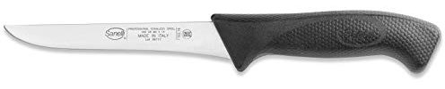 Sanelli Linea Skin, Coltello Macellaio Disosso professionale cm.16, Acciaio Inossidabile, Nero, Lunghezza lama 16 cm.