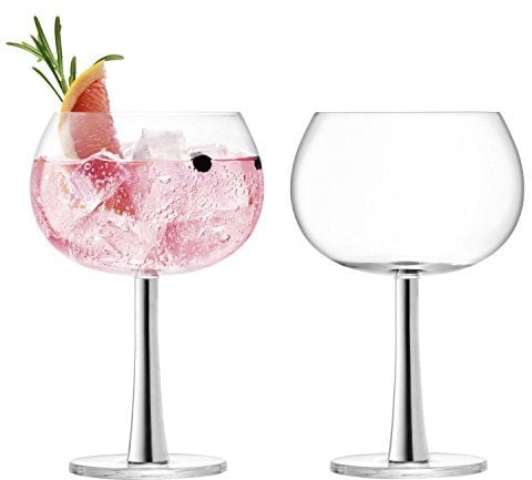 LSA International Balloon Glass, Platinum, 2 Count (Pack of 1)