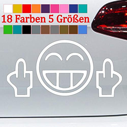 Mittelfinger Smiley Aufkleber Golf GTI Tuning JDM OEM Sticker 18 Farben 5 Größen