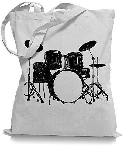 Ma2ca Drums Drummer Schlagzeuger Tragetasche/Bag/Jutebeutel WM1-white
