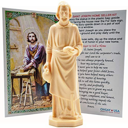 OHSAY USA Verkaufen Sie Ihr Zuhause schneller mit unserer St. Joseph-Statue zum Verkauf von Häusern, 50 Jahre, verkauft von der gleichen Familie, exklusive Novena-Gebetskarte im Lieferumfang enthalten