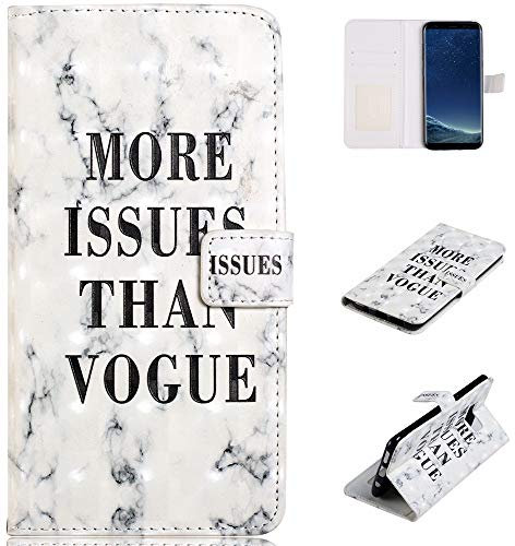 Handyhülle Galaxy S8 Wallet Case 3D Malerei Farbiges Leder Tasche Flip Schutzhülle Anti-Scratch Shell Back Cover Folio Hüllen Schale Schutzhüllen für Samsung Galaxy S8 ,Mehr Ausgabe als Vogue