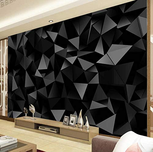 Fototapete 3D Effekt Tapete Geometrisches Muster Des Schwarzen Dreiecks 300X210Cm Modern Riesiges Bild Wohnzimmer Schlafzimmer Jugendzimmer Dekoration,Hd-Leinwand