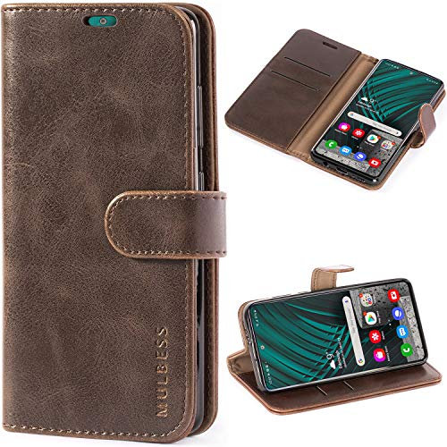 Mulbess Handyhülle für Samsung A51 Hülle, Samsung A51 Klapphülle, Leder Samsung Galaxy A51 Schutzhülle, Handytasche für Samsung Galaxy A51 Hülle Tasche, Kaffee Braun