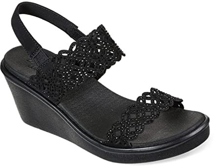 Skechers, Rumble on Sassy dayz 119147, Femme Nu-Pied Noir Fantaisie - 37 EU