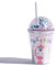 Gshy Vaso de plástico con Tapa de Paja Taza de Agua de Unicornio de Doble Pared Botella de Agua con Aislamiento Impermeable para niños 380ML (Azul)
