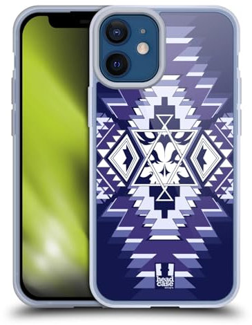 Head Case Designs Violett Navajo Totenköpfe Gelhülle [Militärischer Schutzgrad] Kompatibel Mit Apple iPhone 12 Mini Und Kompatibel Mit MagSafe