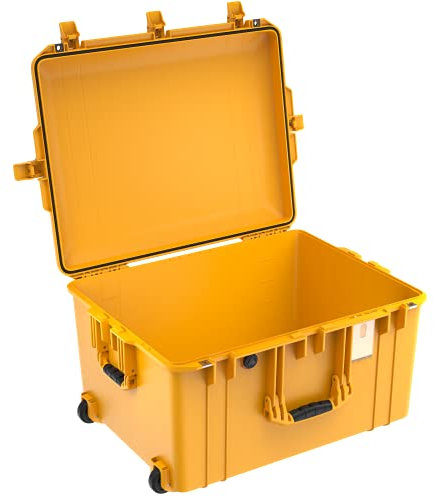 Peli 1637 Air Leichter Schützender Trolley für Kamera und Drohnen Equipment, Wasser- und Staubdicht, 89L Volumen, Ohne Schaumstoffeinlage, Farbe: Gelb