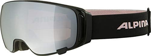 ALPINA DOUBLE JACK MAG Q-LITE - Verspiegelte, Kontrastverstärkende Wechselscheiben OTG Skibrille Mit 100% UV Schutz Für Erwachsene, black-rose, One Size
