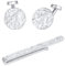 Kuzzoi Manschettenknöpfe Coin Design & Krawattennadel für Herren im gehämmerten Look, Herren Accessoire Set aus 925 Sterling Silber, Stilvolles Männer Geschenk für Hochzeit und Geburtstag