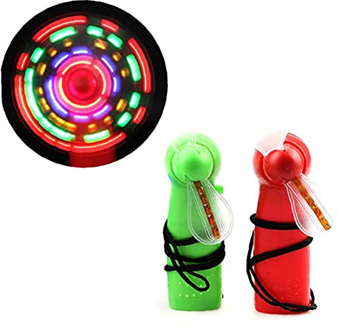1pc Mini Colorful Lights Fan Kids Summer Luminous Toy Small Windmill Fans Child Party Favours Color Random