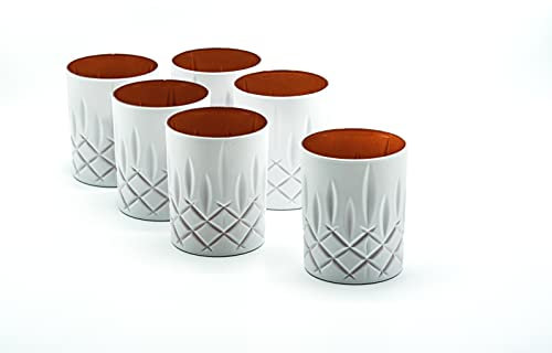 Nachtmann Noblesse - Juego de 6 vasos de whisky (295 ml, apto para lavavajillas, vasos de agua coloured de EKM, color blanco y cobre)