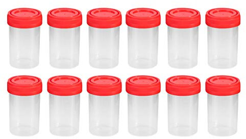 ULTECHNOVO de Muestra con Tapas Vasos Estériles con Tapas Recipiente de Plástico para Orina para Uso Médico 20 Unidades de 60Ml (Color Aleatorio)