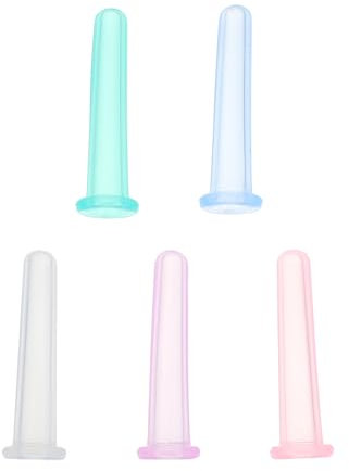 DOITOOL Facial Cupping Set - 5 Stück Schröpfen Silikon Vacuums Cup für Körperstelle, Für Straffe Haut, Faltenminderung, Entgiftungs, Anregung Lymphfluss - Schröpfkopf-Therapieset für das Gesicht