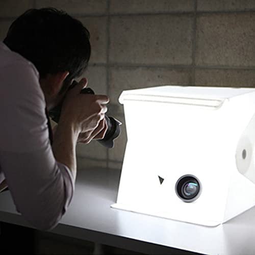 Portable Photo Studio Mini Foldable Shooting Tent Photography Light box Kit with Top Hole, Adjustable Brightness LED Lights and 2pcs Color Background (Large - 40cm x 40cm)