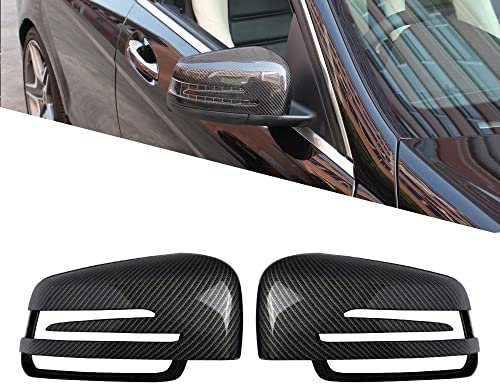 KYYET Seitenspiegel-Abdeckkappe Kohle faser muster für W176 W204 C204 W212 W211 W246 C117