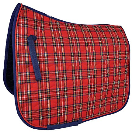 York Rot Dressurschabracke für Pferd, Kariert, Polyester, Sommer, Formal, Kühlung, Rundhalsausschnitt, Klassisch